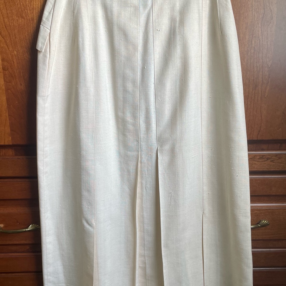 Elegant Cream Silk Skirt by Carole Little